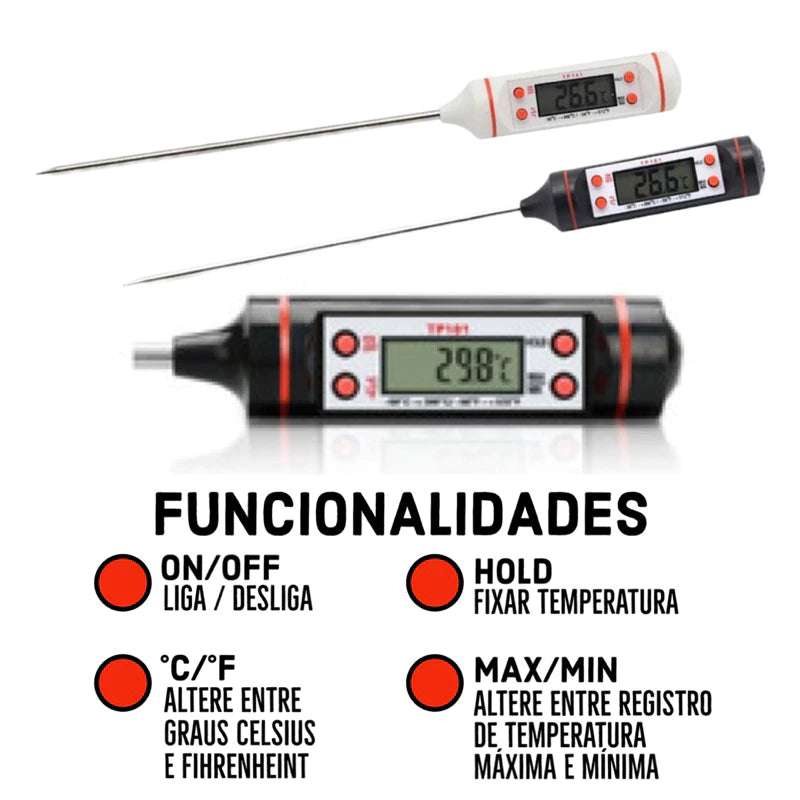 Termômetro Culinário Digital Espeto Tp101