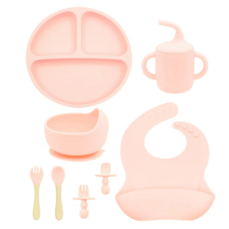 Conjunto Completo de Talheres de Silicone para Bebês