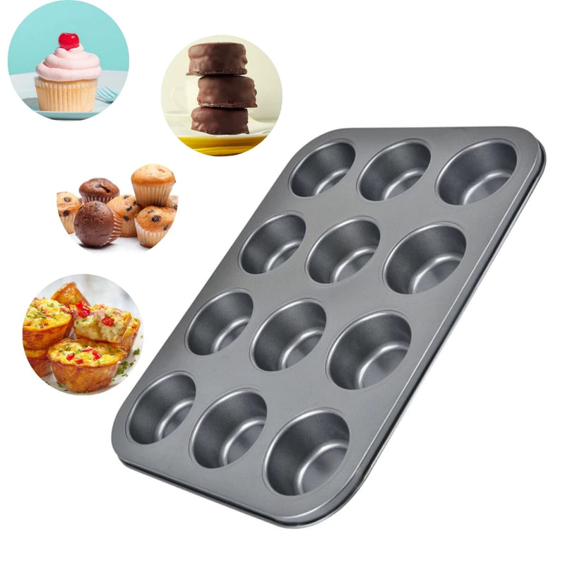 Forma Cupcake Antiaderente de Teflon - 6 e 12 Cavidades