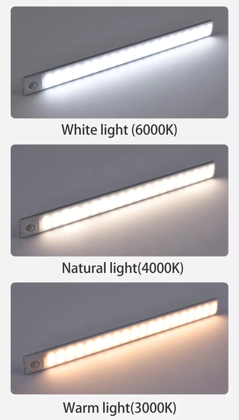 Luminária LED 3 Cores Regulável com Sensor de Movimento