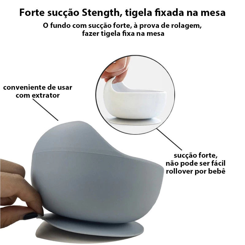 Conjunto Completo de Talheres de Silicone para Bebês