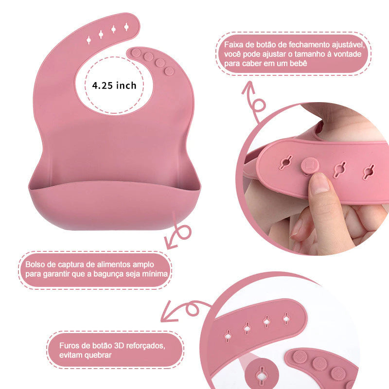 Conjunto Completo de Talheres de Silicone para Bebês